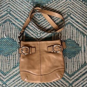 Vintage Coach Cross Body Leather Purse- Tan